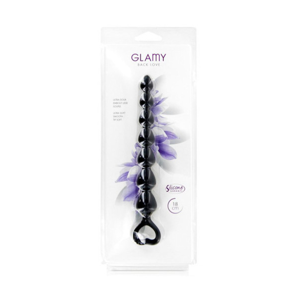 Chapelet plug anal noir 18cm 